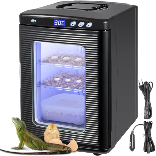 Incubadora de huevos de reptiles, termostato digital con pantalla LED, volteador automático de huevos y ventilación dual para serpientes, tortugas, lagartos, kit de cría fiable para incubar