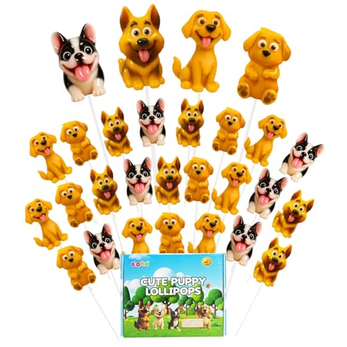 Puppy-Shaped Lollipops Individually Wrapped...