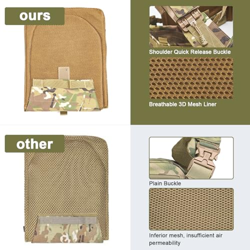 Image of Tactical Vests,Quick Release Camo Vest, Men's 1000D, Lightweight Modular 3D Breathable Vest