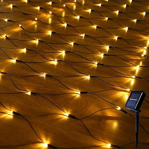 Fairy Lights Led Net Lights Solar Powered ,120LED 5.9ft x 3.93ft Tree Wrap Lights Outdoor Hanging Lights for Christmas (Warmwhite) Cover