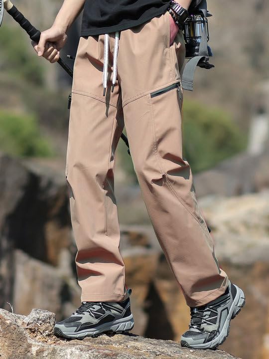 Men's Cargo Pants Drawstring Quick Dry Lightweight Hiking Running Outdoor Sports Pants