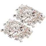 [BCOATH] 2個 異形ガラス水晶靴クリップ ラインストーン装飾付き パンプス用アクセサリー 結婚式やパーティー向けシューズジュエリーシンプ