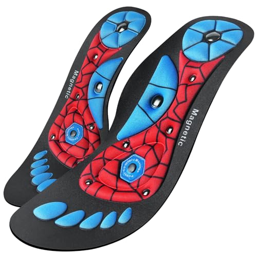 OSDUE Plantillas Magneticas, Plantillas de Acupresión Unisex, Ortopedicas Plantillas de Gel, Aliviar la Fascitis Plantar Reflexología Plantillas para Hombres y Mujeres 44 47 Tallas A