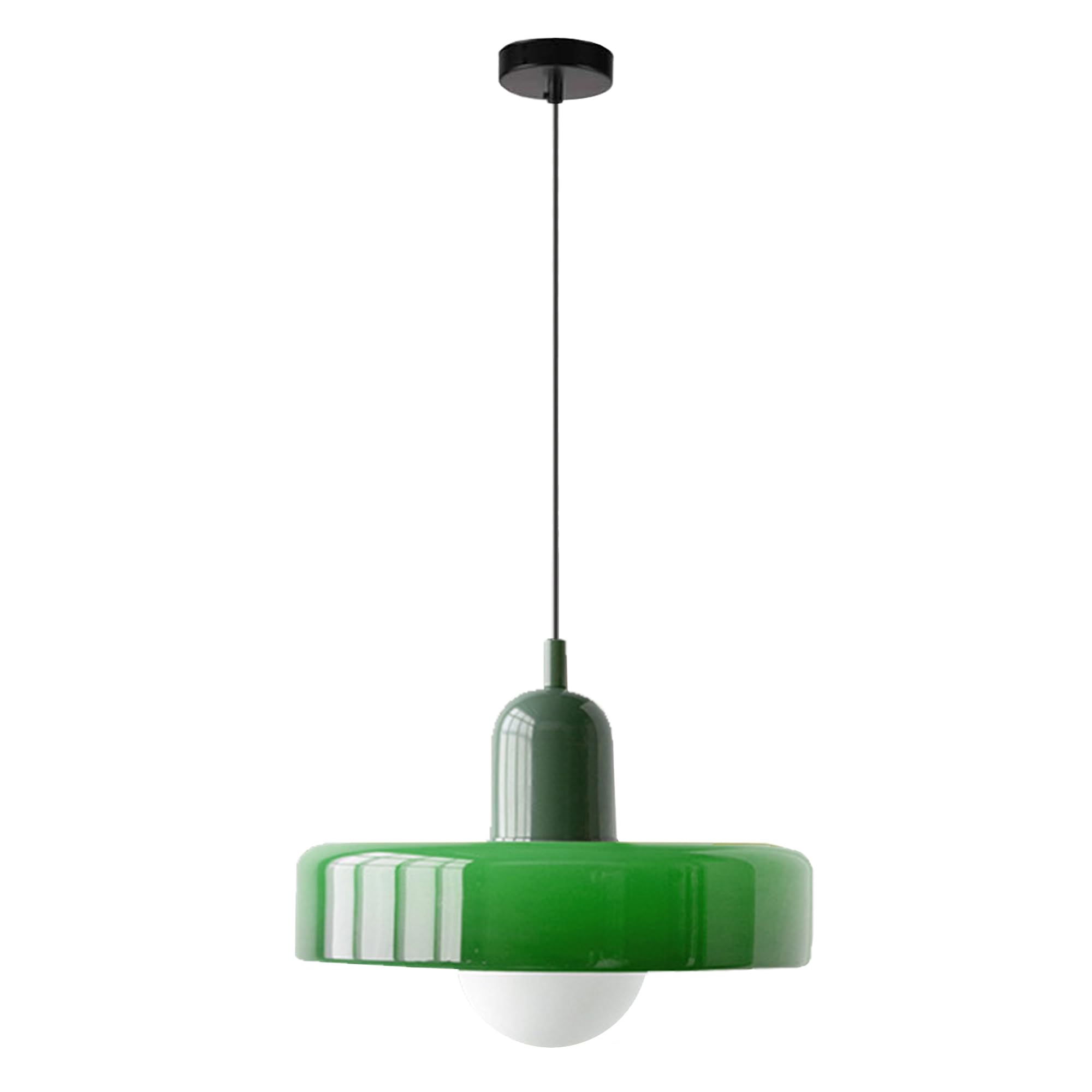 Lámpara colgante de vidrio verde moderna para techo E27 7