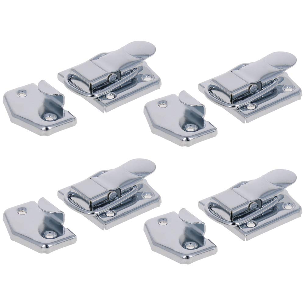 Spring Draw Latch, Spring Loaded Toggle Latch Hasp, 4-Pack, Silver, 60x33mm