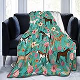 Multi Theme Blanket Size Lightweight Super Soft Comfortable Luxury Bed Blanket Microfiber(Flower...