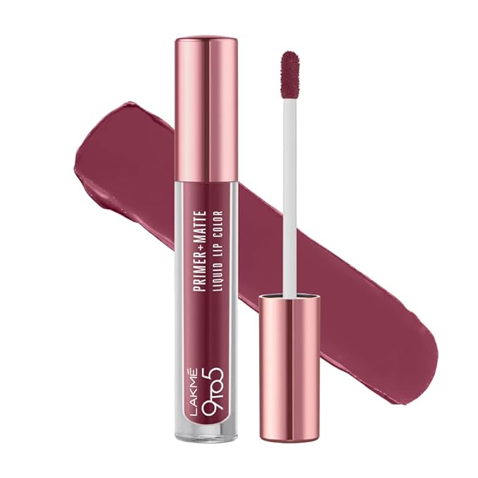 LAKMÉ 9To5 Primer + Matte Liquid Lip Color Mm1 Edgy Mauve