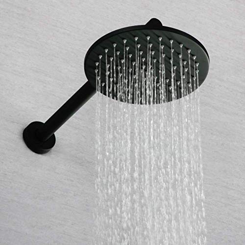 Ensemble de systèmes de douche à effet pluie muraux au design noir chic - 5