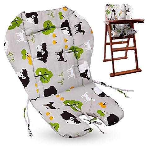 High Chair Pad, Baby High Chair Cushion/seat Cushion, Light and Breathable, Soft and Comfortable, Cute Patterns, Suitable for Most High Chairs, Baby Dining Chairs (Grey Sheep Pattern) Cover
