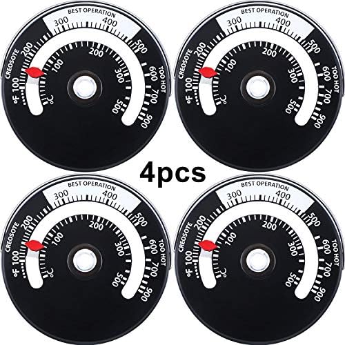 Magnetic Wood Stove Thermometer Fire Stove Pipe Thermometer Flue Pipe Temperature Meter for Avoiding Stove…