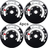 Magnetic Wood Stove Thermometer Fire Stove Pipe Thermometer Flue Pipe Temperature Meter for Avoiding...
