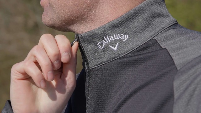 Callaway Golf Hombre 1/4 Zip Waffle Sport Midlayer Suéter - Caviar