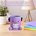 Nookfinds Crochet Axolotl Purple Pen Holder for Desk, Emotional Support Axolotl Purple Makeup Brush Holder, Decorative Organizer Cup for Desk Office Home