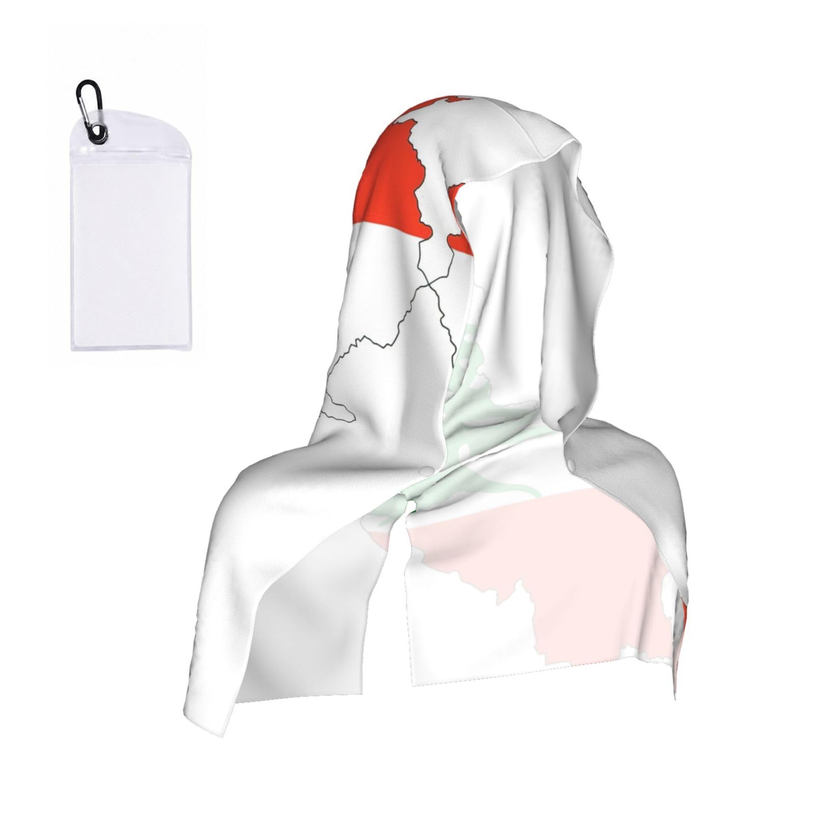DUWAA Lebanon Flag Map Print Cooling Hooded Sports Towel, 30×60cm Quick Drying Summer Cool Head Wrap For Neck And Face