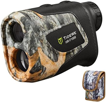 TIDEWE Hunting Rangefinder with Rechargeable Battery, 1000Y Camo Laser Range Finder 6X Magnification, Distance/Angle/Speed/Scan Multi Functional Waterproof Rangefinder with Case