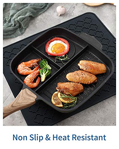 Amoami-Dish Drying Mats For Kitchen Counter Heat Resistant Mat Kitchen Gadgets Kitchen Accessories (12" X 16, Black) #TOP3