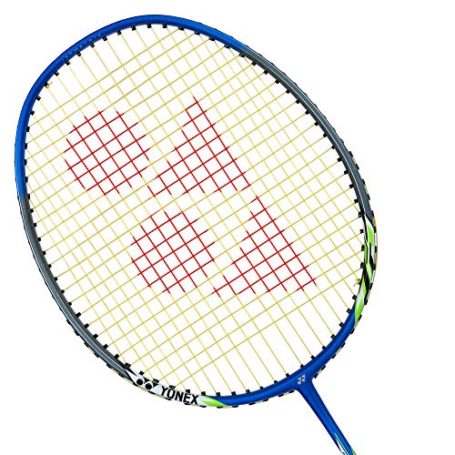 Image of YONEX Nanoray 6000i Aluminium-Alloy Strung Badminton Racquet (Blue) with Full Cover & Mavis 2000 Green Cap Nylon Shuttlecock, Pack of 6 (Yellow) Combo
