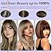 Jinhui Hair Toppers for Women with Thinning Hair, 12 Inch Toppers Hairpieces for Women with Wispy Clip in Bangs Realistic Scalp & Parting Wiglets Daily Use (Ombre Light Brown to Blonde)