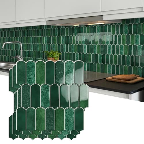 10-Sheet Upgraded Thicker Peel and Stick Kitchen Backsplash Tiles