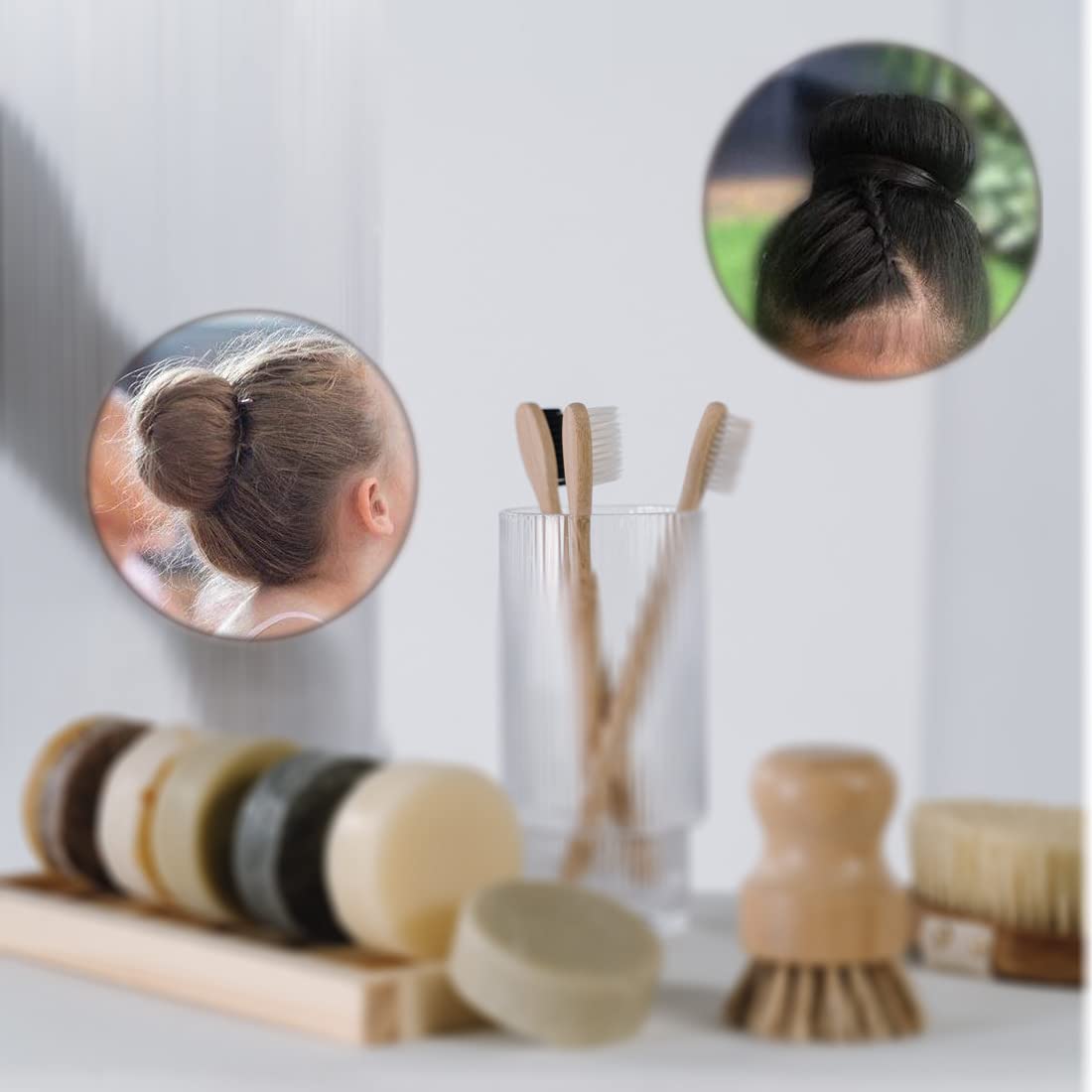 Sunnysam Creatore di chignon extra piccolo per bambini, 6 pezzi, forma a ciambella per capelli, per ragazze, mini ciambella per capelli corti e sottili (misura piccola 6,1 cm, marrone scuro)