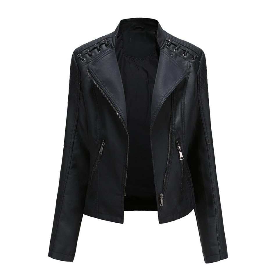Manteau en cuir synthétique pour femme idéal pour les sorties en ville en taille M