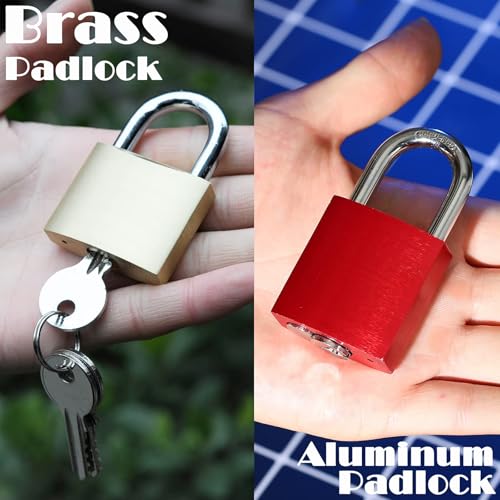Image of SEPOX 2 Solid Brass Padlocks Keyed Alike 1 Aluminum Padlock Different Key | For Gates, Sheds, Storage, 3pcs Lock Set, High-Security Lock, 2-Grade Management, Anti-Cut Shackle, Big Handle Easy Grip