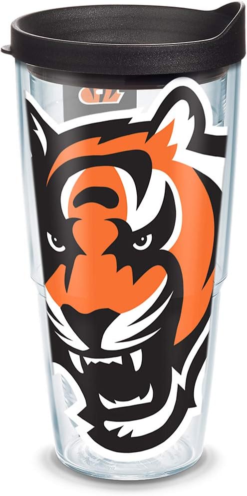 Tervis NFL Cincinnati Bengals - Colossal Made in USA Double Walled Insulated Tumbler Travel Cup Keeps Drinks Cold & Hot, 24oz, Classic