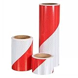 Ungfu Mall 1 PC 5cm / 10cm / 20cm Verkehrswarnsicherheits Nacht Reflexstreifen Rot Weiß Schrägband Aufkleber