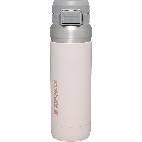 STANLEY Quick Flip GO Water Bottle 36 oz | Push Button Lid | Leakproof and Packable for Travel and Sports | Insulated Stainless Steel | BPA-Free | Rose Quartz