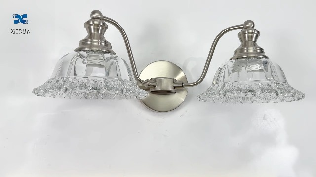 Image of XIEDUN Brushed Nickel 2 Light Vanity Lights Fixture Lights for Bathroom