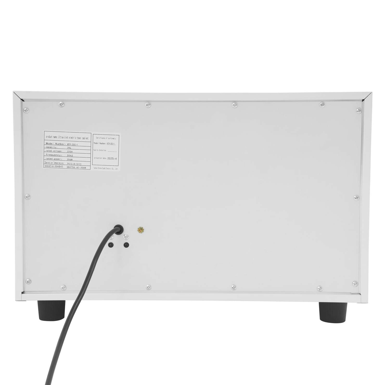 Handtuchwärmer, 25L Handtuch Sterilisator Schrank 206W Sterilisator mit Edelstahl Rack Ungefähr 20 Handtücher für Salons 45x39x30cm (Weiß)