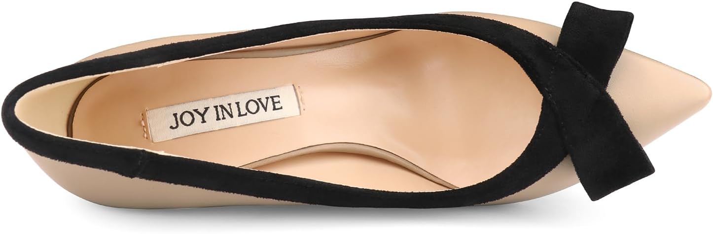 JOY IN LOVE Women's Shoes Low Heels Pointy Toe Kitten Heel Daily Pumps - Image 4
