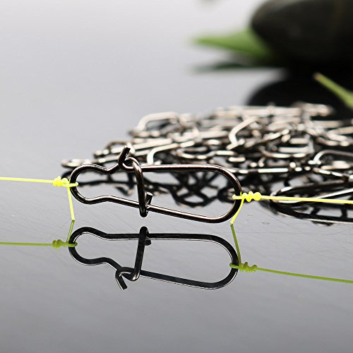Sougayilang 100Pcs Strong Nice Swivels Lock Snaps For Fishing Freshwater Saltwater Rings Fishing Connector (#8-220Lbs) #TOP4
