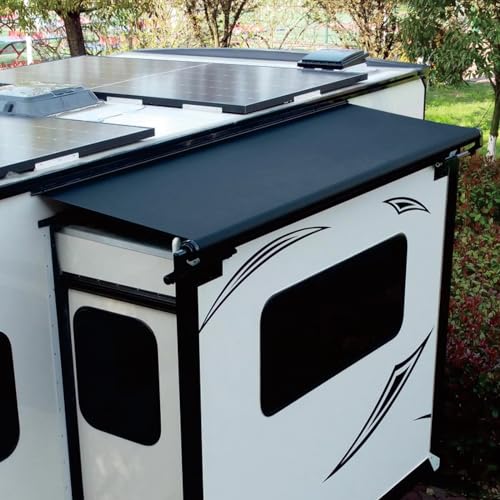 Dulepax RV Slide Out Awning RV Slide Topper Modular Camper Slide Out Awning Kit Slide Toppers for RVs 5th Wheels Travel Trailers and Motorhomes Black 73(67Fabric)
