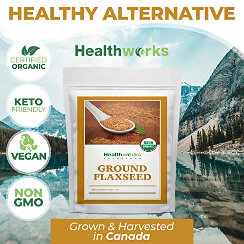 Healthworks Flax Seed Ground Powder Cold Milled Raw Organic (48 Ounces / 3 Pounds) | All-Natural | Contains Protein, Fiber, Omega 3 & Lignin/Lignan | Smoothies, Coffee, Shakes & Oatmeal #TOP4