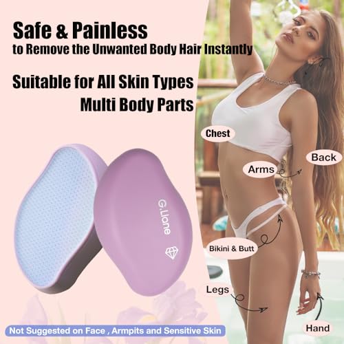 Image of Crystal Hair Eraser Glass Hair Removal Hair Remover(Pastel Purple) | Epilator Premium Painless Nano Exfoliation for Women,Natural Gentle and Efficient Shaver Trimmer on Leg Arm