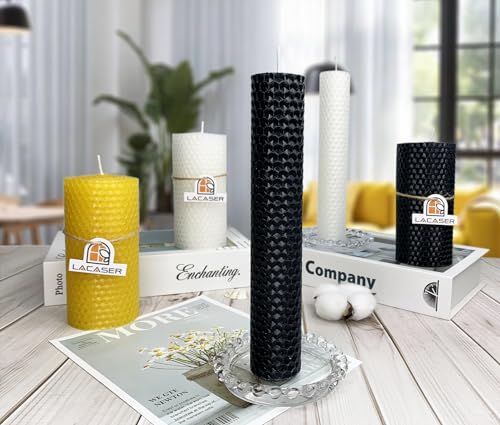 Lacaser BC-PCD-BEE2L-BK Beeswax Pillar Candles Set Of 2 thumb #3