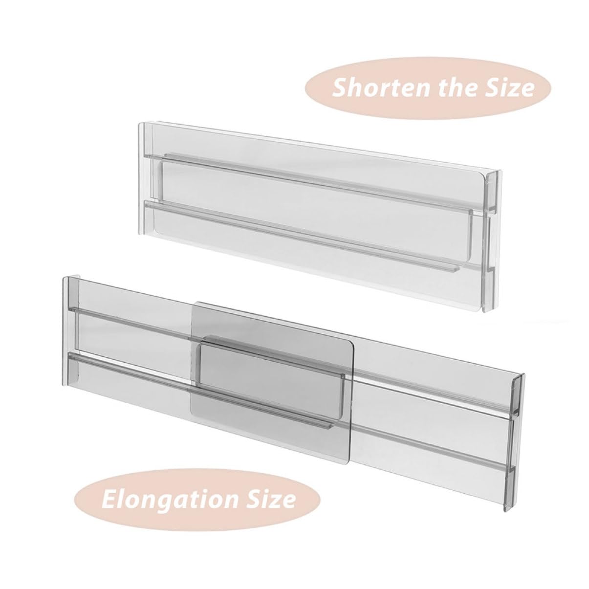 PRETYZOOM 8 Stück Verstellbare Schubladenteiler aus Ps für Kleidung Socken und 27,5-52cm für Schlafzimmer und Schrank