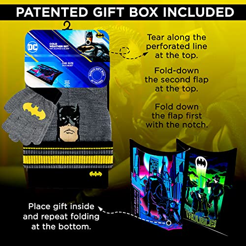 Batman Winter Gloves Winter Hat And Scarf For Toddler Boys, The Batman Toddler Snow Gloves And Toddler Winter Hat #TOP3