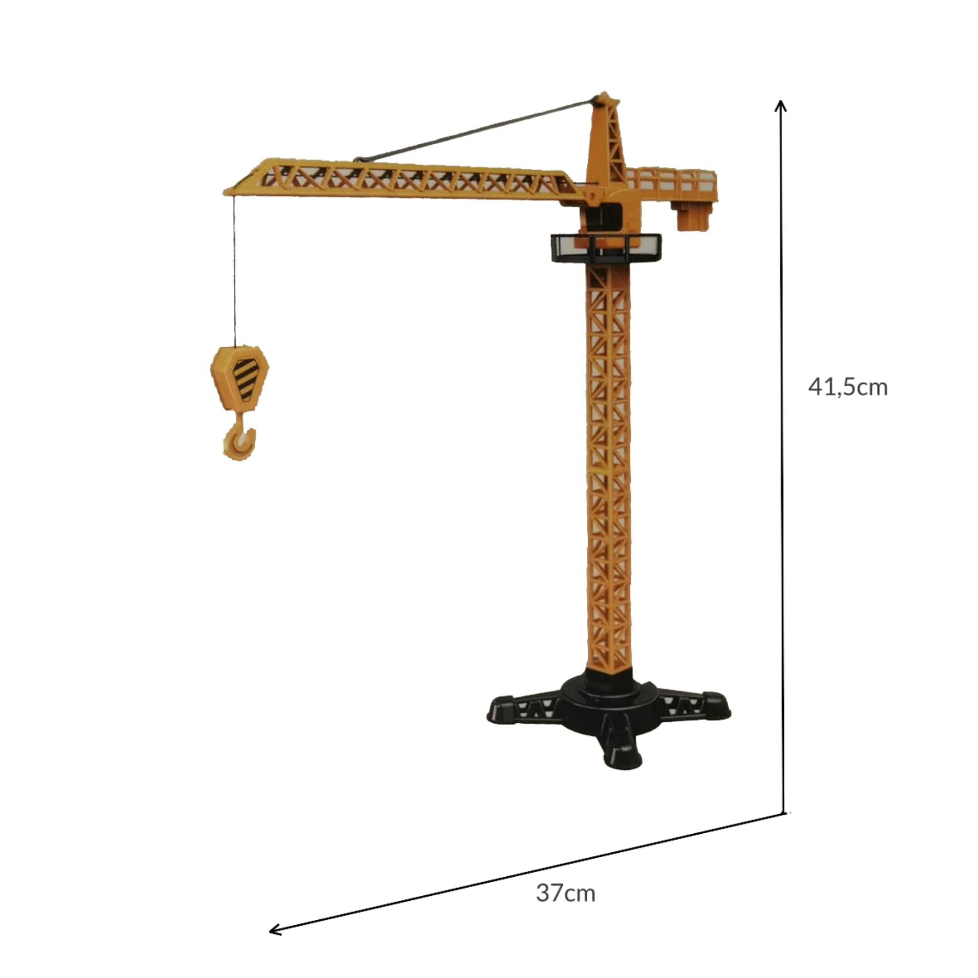 Vehículo de construcción AptoFun serie grúa (37 * 41,5cm) + presione y vaya. Camión hormigonera (16,4 * 7,6 * 4,8cm) con 2* trabajadores con herramientas y varias señales de tráfico a partir de 2 años