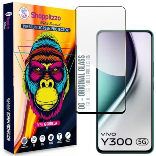 Image of Military Grade-Gorilla Tempered Glass Screen Protector-with 100% Fingerprint Sensor Working-Edge to Edge Full Screen Coverage-9H Hardness-With Easy Installation Kit-Black(Pack Of 1)-Compatible With Vivo Y300 5G | iQOO Z9 | Vivo T3 (6.67 Inch)