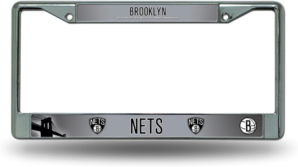 Brooklyn Nets NBA Chrome Metal License Plate Frame - Set of 2 Frames