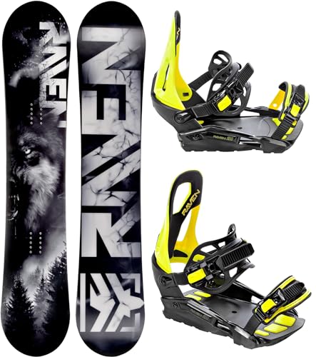 RAVEN Snowboard Set: Snowboard Lupus + Bindung s230 Lime (170cm Wide + s230 Lime M/L)
