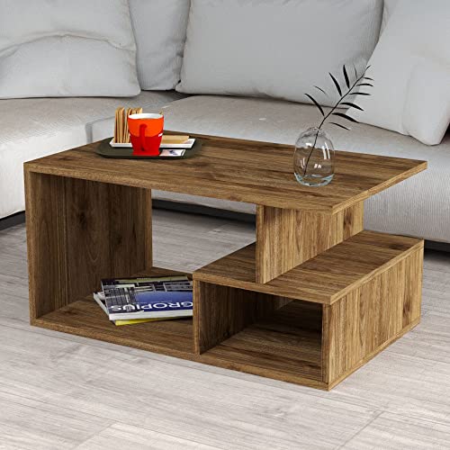 Table d’Appoint Niger Design en mélaminé haute finition Nogal
