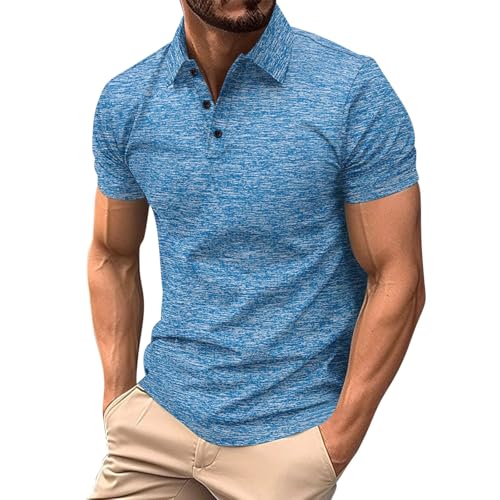 Mens Golf Shirts 2025 Summer Short Sleeve Collared Button Up Stretch Tee Shirt Casual Athletic Breathable Tunic Tops