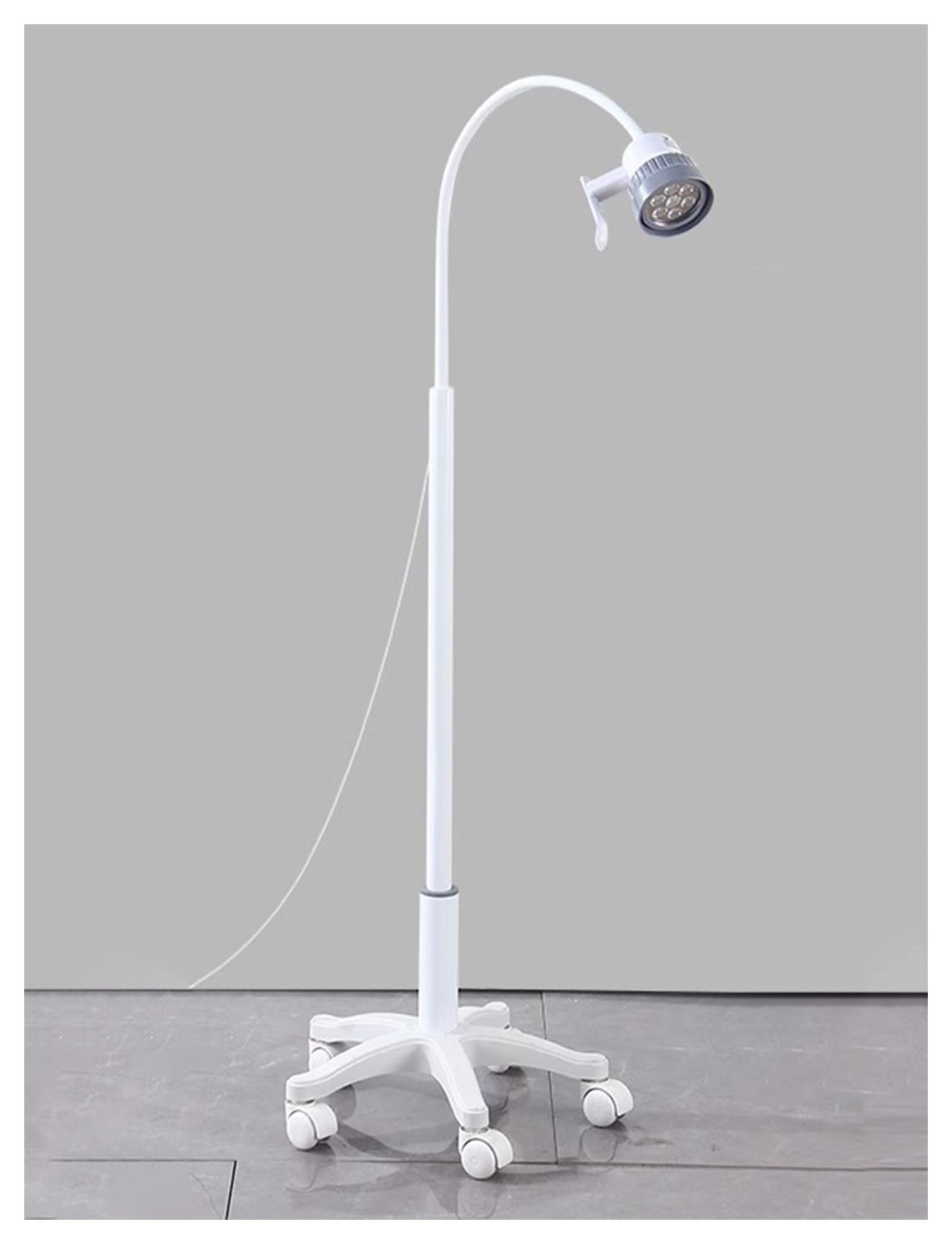 Lampe d'examen à col de Cygne, Lampe chirurgicale sans Ombre à Sept Trous à lumière Froide, Lampe d'examen gynécologique avec Base Mobile et Roues