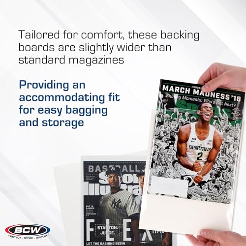 bcw magazine backing boards 8534 x 1134  100 pack  24pt acid-free boards for comics fabric storage crafts amp collectibles  precision cut for archival protection