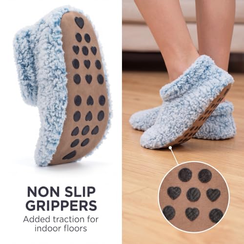 Image of Cozylook Fuzzy Slippers for Women Indoor Soft Sole Slipper Socks | Warm plush feel, non slip grippers, easy step-in, flexible bottom, bedroom and home wear