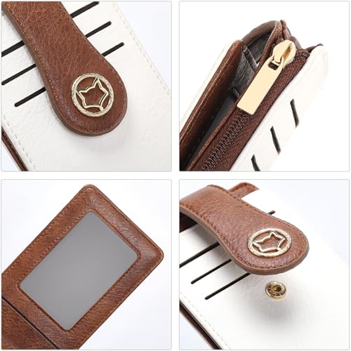 FOXLOVER RFID Wallet Women Bifold Multi Card Wallet Case with Zipper Pocke Slim Credit Card Holder for Women4