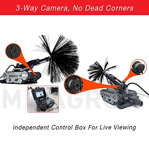 Image of MILAGROW Hydra Air Duct Cleaning Robot, 3-Way Camera, No Dead Corners, 30º Obstacle Climbing, Different Brush Heads for Different Ducts, 360º Maneuverability & S Pattern (Black)